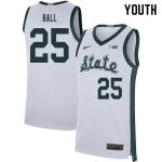 Youth Michigan State Spartans NCAA #25 Malik Hall White Authentic Nike Retro Stitched College Basketball Jersey AD32D65QH